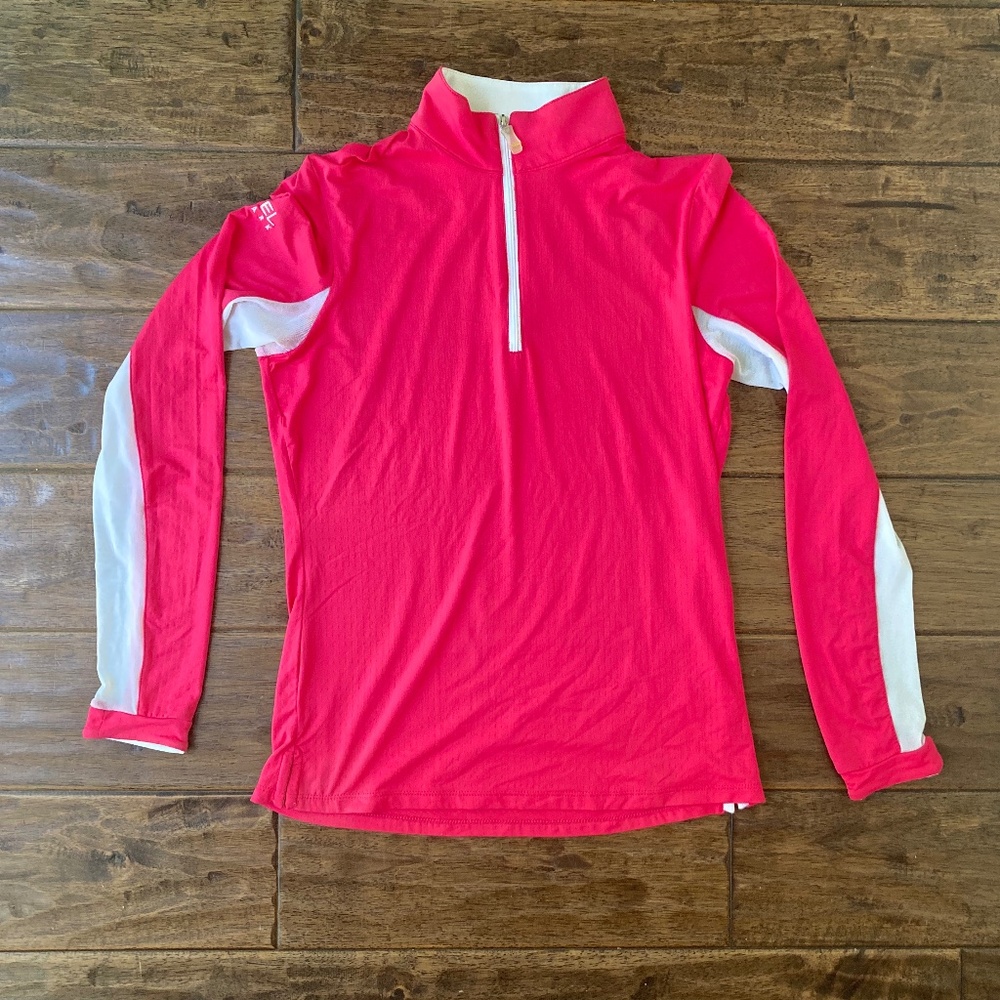 Women's Bright Pink Long Sleeve Half-Zip Performance Top